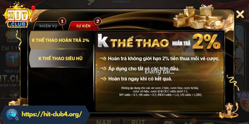 Khuyến mãi hấp dẫn chỉ có tại cổng game HITCLUB